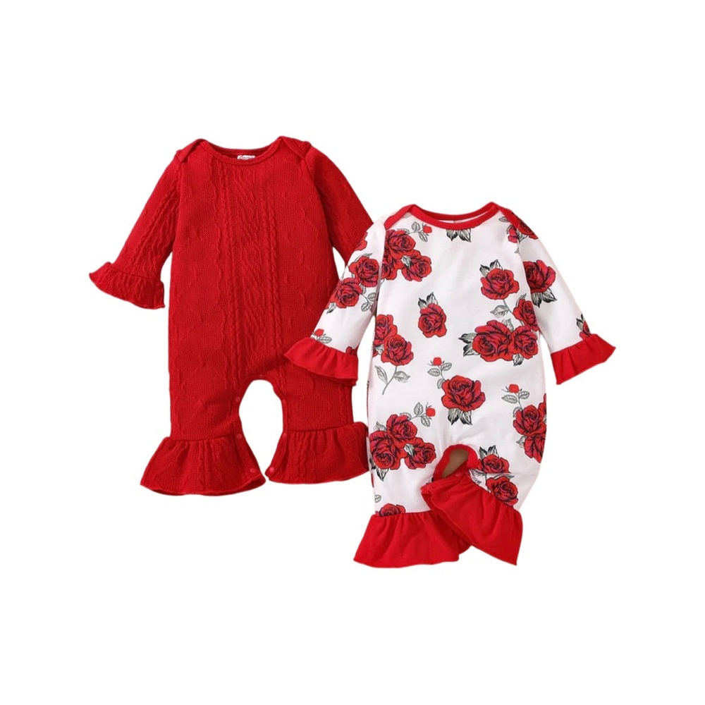 2-pack Girls Valentine’s Rompers